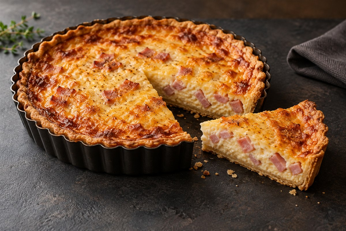 Quiche de presunto com Gruyère